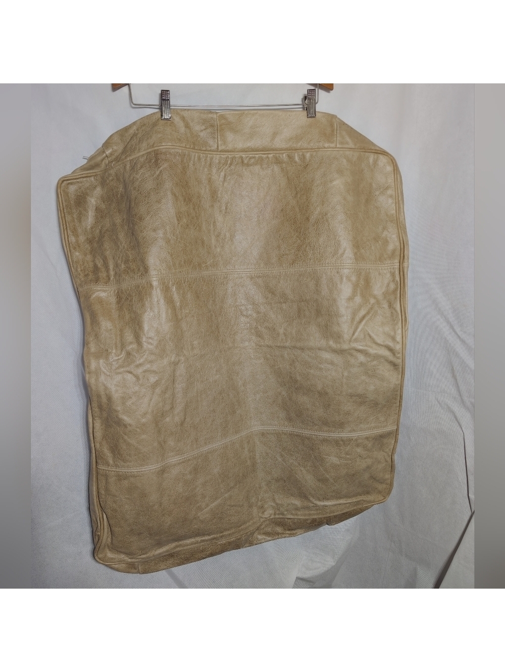 Creamy Cream Tan Leather Sofa Cushion Cover For DIY Projects 30x28x4.5